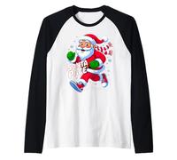 Santa Pace Christmas Running Runner Costume Xmas 5k Marathon Maglia con Maniche Raglan