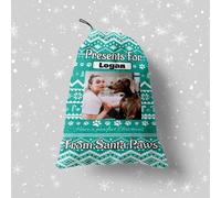 Santa Paws - Cucciolo Natale Vigilia Ricompensa Borsa - Personalizzato Aqua Cane