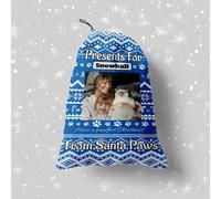 Santa Paws - Cucciolo Natale Vigilia Ricompensa Borsa - Personalizzato Blu Cane