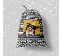 Santa Paws - Cucciolo Natale Vigilia Ricompensa Borsa - Personalizzato Grigio