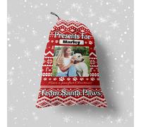 Santa Paws - Cucciolo Natale Vigilia Ricompensa Borsa - Personalizzato Rosso