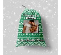 Santa Paws - Cucciolo Natale Vigilia Ricompensa Borsa - Personalizzato Verde
