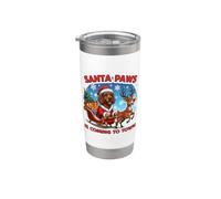 Santa Paws Is Coming Christmas American Water Spaniel Bicchiere termico in acciaio inox doppia parete