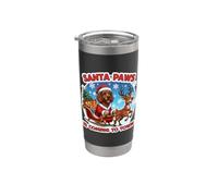 Santa Paws Is Coming Christmas American Water Spaniel Bicchiere termico in acciaio inox doppia parete