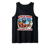 Santa Paws Is Coming Christmas Black Russian Terrier Fun Canotta