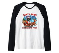 Santa Paws Is Coming Christmas Black Russian Terrier Fun Maglia con Maniche Raglan