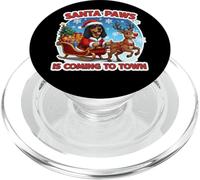 Santa Paws Is Coming Christmas - Cane Coonhound nero e marrone chiaro PopSockets PopGrip per MagSafe