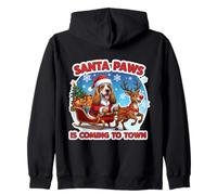 Santa Paws Is Coming Christmas Cocker Spaniel Inglese Felpa con Cappuccio