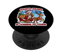 Santa Paws Is Coming Christmas Cocker Spaniel inglese PopSockets PopGrip Adesivo