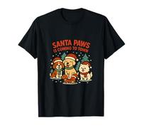 Santa Paws Is Coming To Town Natale Maglietta