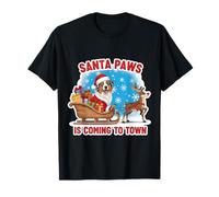 Santa Paws Sta arrivando Il Proprietario di Un Pastore Australiano di Natale Maglietta