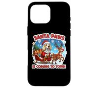 Santa Paws sta arrivando in città Christmas Clumber Spaniel Dog Custodia per iPhone 16 Pro Max