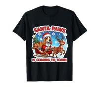 Santa Paws Sta arrivando in Città Christmas English Setter Dog Maglietta