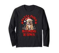 Santa Paws Sta arrivando in Città con Il Bulldog Inglese di Natale Maglia a Manica