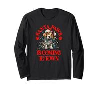 Santa Paws Sta arrivando in Città con Il Cane Segugio di Natale Maglia a Manica