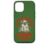 Santa Paws sta arrivando in città con il carlino di Natale Custodia per iPhone 12/12 Pro