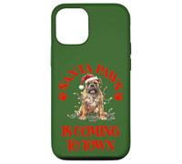 Santa Paws sta arrivando in città con il pugile di Natale Custodia per iPhone 12/12 Pro