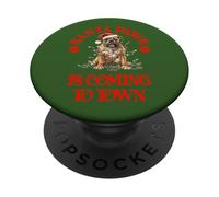 Santa Paws sta arrivando in città con il pugile di Natale PopSockets PopGrip Adesivo