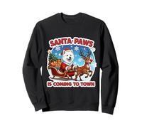 Santa Paws Sta arrivando in Città Natale American Eskimo Dog Felpa