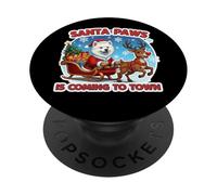 Santa Paws sta arrivando in città Natale American Eskimo Dog PopSockets PopGrip Adesivo