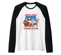 Santa Paws Sta arrivando in Città Natale Bovaro del Bernese Maglia con Maniche Raglan