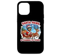 Santa Paws sta arrivando in città Natale Cesky Terrier Dog Fun Custodia per iPhone 12/12 Pro