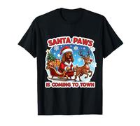Santa Paws Sta arrivando in Città, Natale, Irish Setter Dog Maglietta