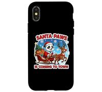 Santa Paws sta arrivando in città Natale Panda Lover Holiday Custodia per iPhone X/XS