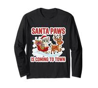 Santa Paws Sta arrivando in Città Natale, Proprietario di Un Gatto Grigio Maglia a Manica