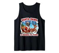 Santa Paws Sta arrivando in Città, Proprietario di Un Cane Alano Natalizio Canotta