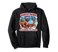 Santa Paws Sta arrivando Natale Wirehaired Pointing Griffon Felpa con Cappuccio