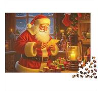 Santa Reading Letter Puzzle Classico 1000 Pezzi Per Tutta La Famiglia Riduzione Dello Stress Per Esperti Decorazione Murale Mantenimento Mentale Riciclabile 70x50cm/1000pcs