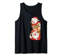 Santa Reindeer Snowman Friends Christmas Kids Xmas Holiday Canotta