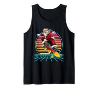 Santa Ridng Skateboarding Retro 80s Funny Christmas Xmas Canotta