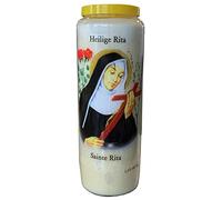 Santa Rita Candela di preghiera a vasetto Novena 18 x 7 cm 100% Vegetale Combustione 9 giorni - 216 ore