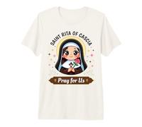Santa Rita di Cascia Prega per Noi Cattolico devozionale per Bambini Maglietta Premium