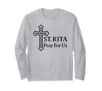 Santa Rita Prega per Noi cattolica Santa Croce Maglia a Manica