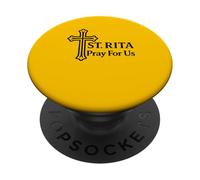 Santa Rita prega per noi cattolica Santa Croce PopSockets PopGrip Adesivo