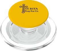 Santa Rita prega per noi cattolica Santa Croce PopSockets PopGrip per MagSafe