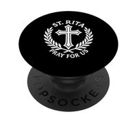 Santa Rita prega per noi cristiani cattolici PopSockets PopGrip Adesivo