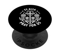 Santa Rita prega per noi Santa Religiosa Cattolica PopSockets PopGrip Adesivo