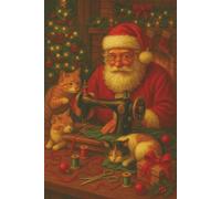 Santa’s Peaceful Stitching Crew Notebook - Cute Christmas Journal Gift for Sewists, Quilters and Cat Lovers: While Santa sews, the cats snooze - the purr-fect festive calm before the Christmas chaos!