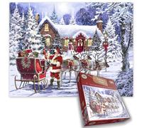Santa’s Visit 1000 Piece Jigsaw Puzzle - A Magical Christmas Scene Perfect for C