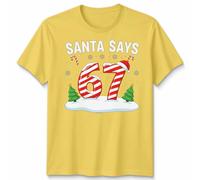 Santa Says 67 Christmas Countdown Candy Cane Maglietta da uomo Maglietta...