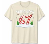 Santa Says 67 Christmas Countdown Candy Cane Maglietta da uomo Maglietta...