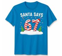 Santa Says 67 Christmas Countdown Candy Cane Maglietta da uomo Maglietta...