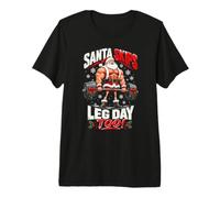 Santa Skips Leg Day Too Christmas Gym Humor Maglietta Premium
