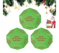 Santa Swap Gift Exchange Dice, 3 * 3in Exchange Gifts Family Game, Christmas Stocking Stuffers Gift Exchange Dice Games for Xmas, Birthday, Party, and Family Night, Holiday (3pcs)