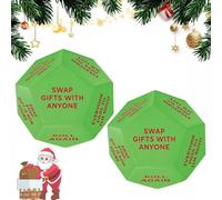 Santa Swap Gift Exchange Dice, 3 * 3in Exchange Gifts Family Game, Christmas Stocking Stuffers Gift Exchange Dice Games for Xmas, Birthday, Party, and Family Night, Holiday (2pcs)