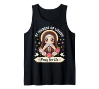 Santa Teresa di Lisieux Prega per Noi Rose cattoliche per Bambini Canotta